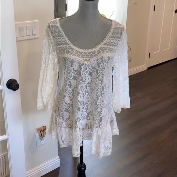 Free People boho Lace Top - Picture 1 of 8